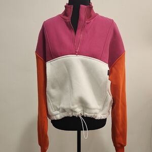 Vici Pink and Orange Colorblock Sweatshirt